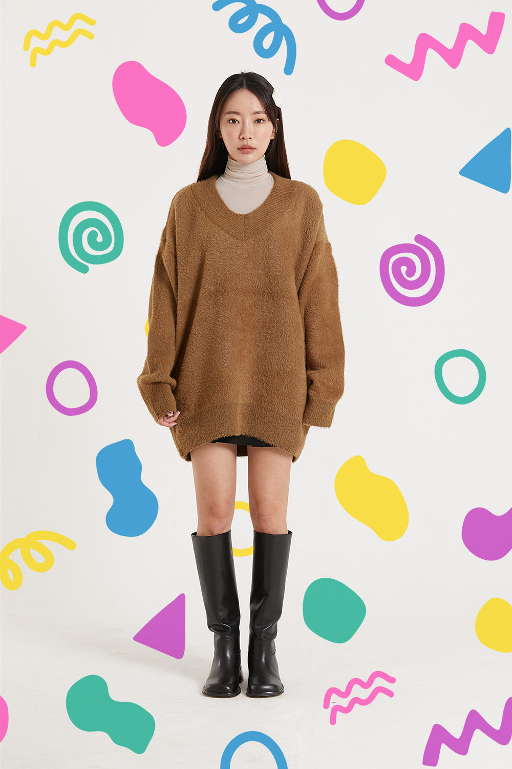 Angora V-neck Knit (アンゴラVネックニット) – ajuippo