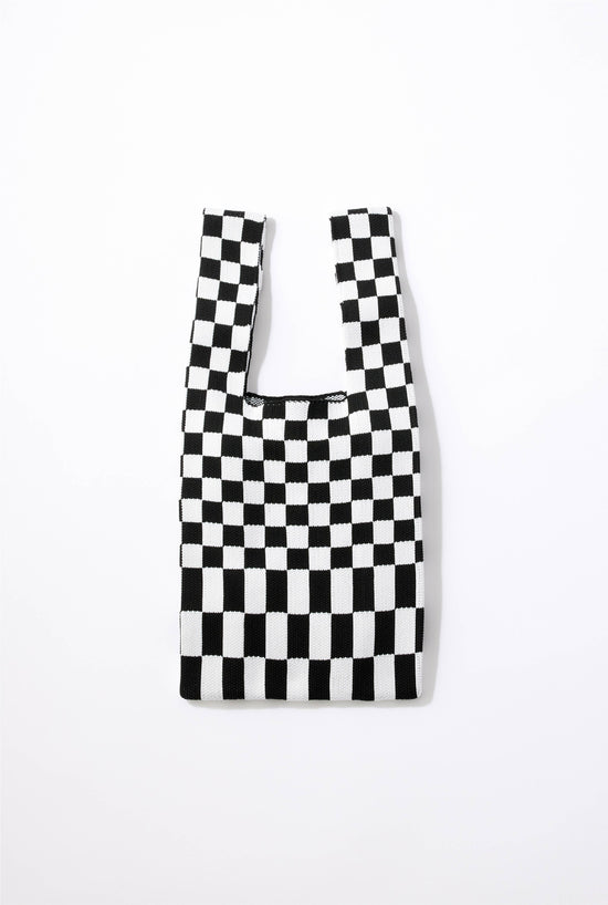 Cube checkerboard knit bag（チェッカニットバッグ）
