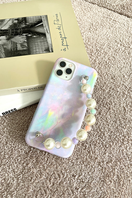 動画をギャラリービューアにロードします、 pastel pearl chain iPhone case(パステルパールチェーンアイフォンケース)
