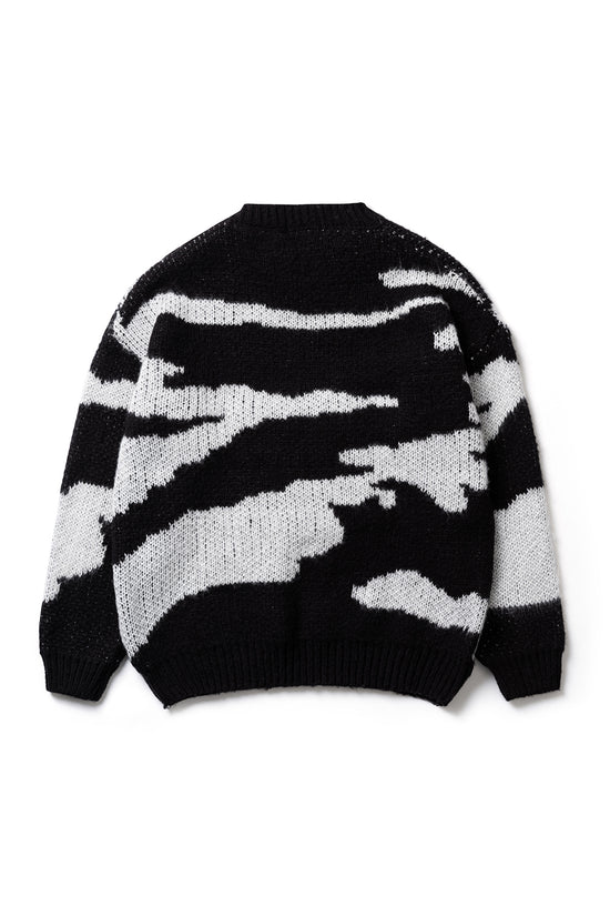 動画をギャラリービューアにロードします、 zebra-patterned soft knit (ゼブラ柄ソフトニット)
